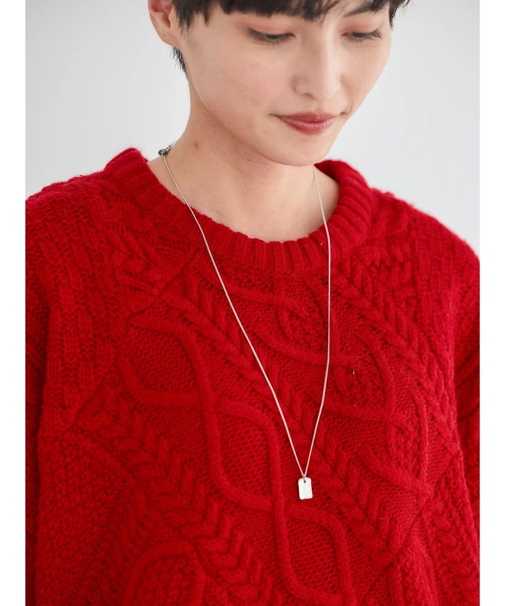 AMERICAN HOLIC パッチワークケーブルニットチュニック 