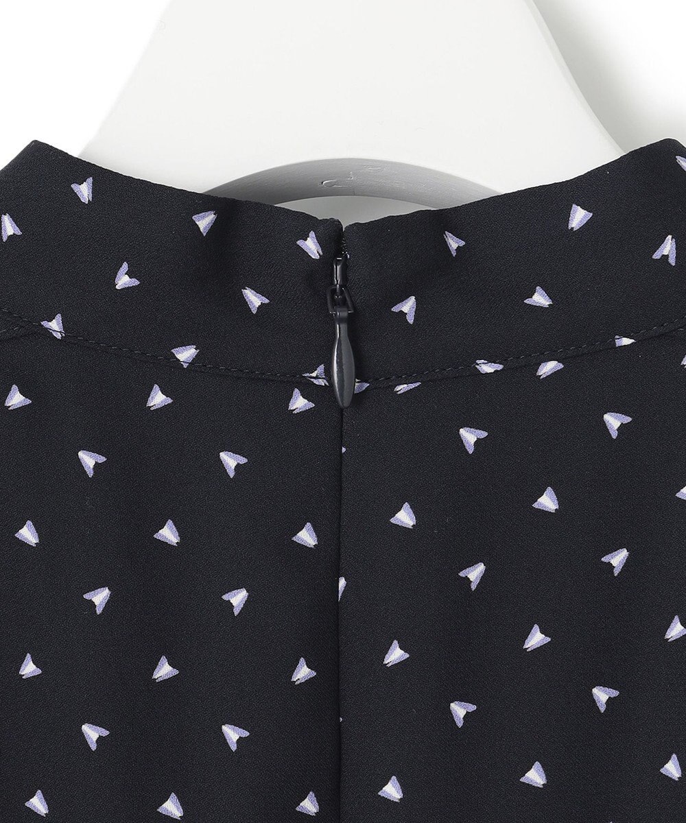 23区 【洗える】トライアングルプリント ボウタイ ワンピース 