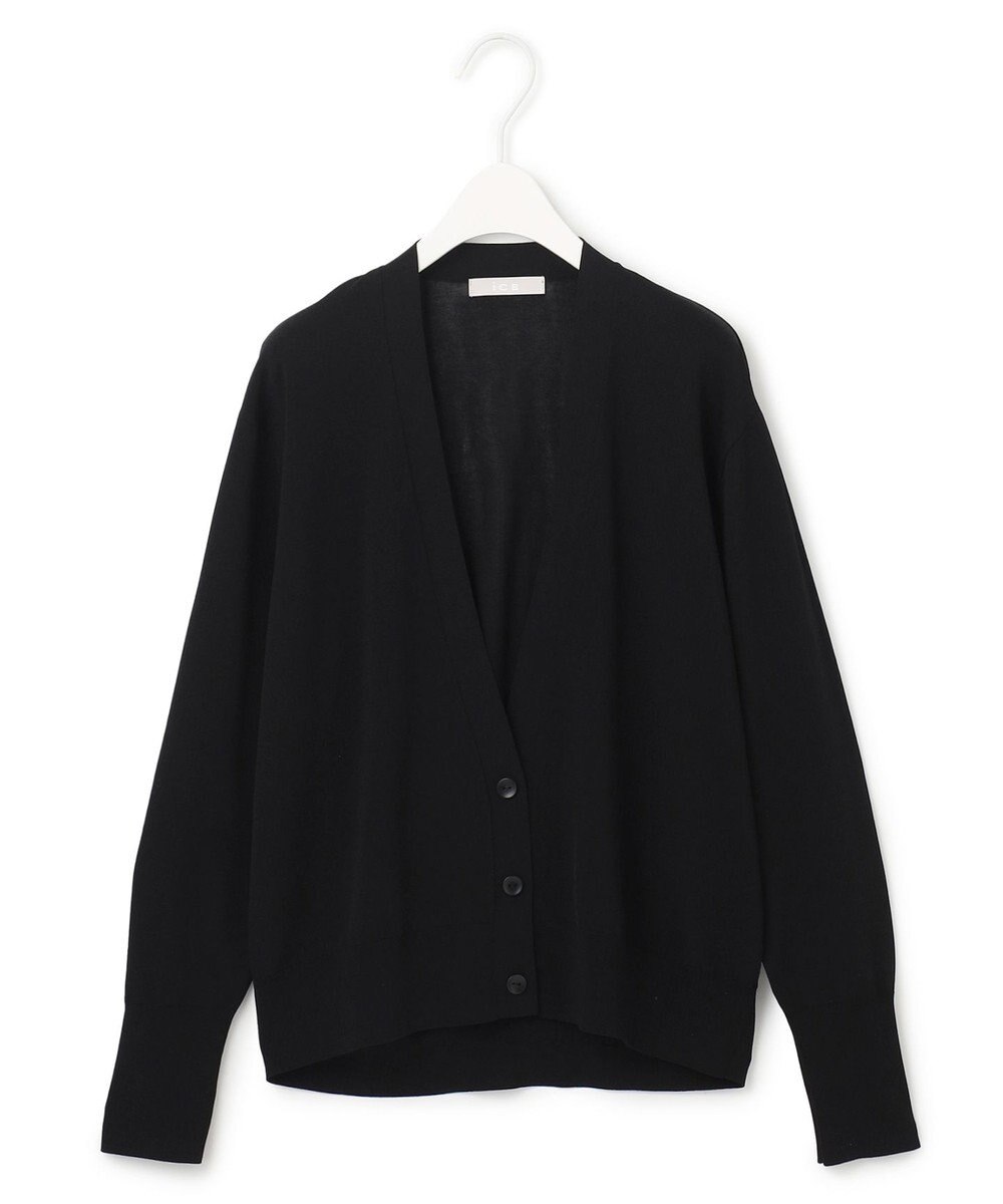 ICB 【洗える】シルクヴィスコースハイゲージ カーディガン 