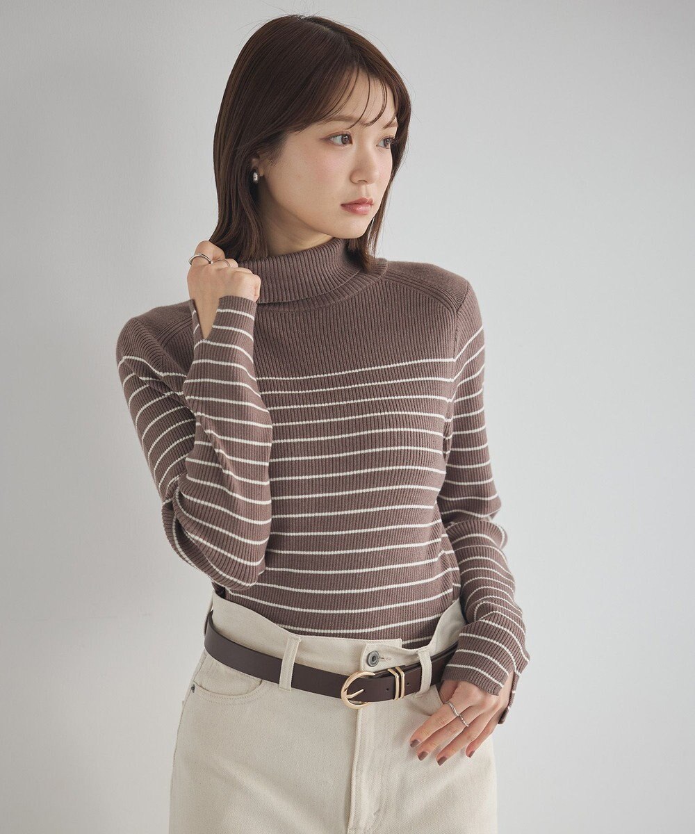 earth music&ecology 【イージーケア】【洗濯機洗い可】レンチング(TM)エコヴェロ(TM)(リブタートル) 