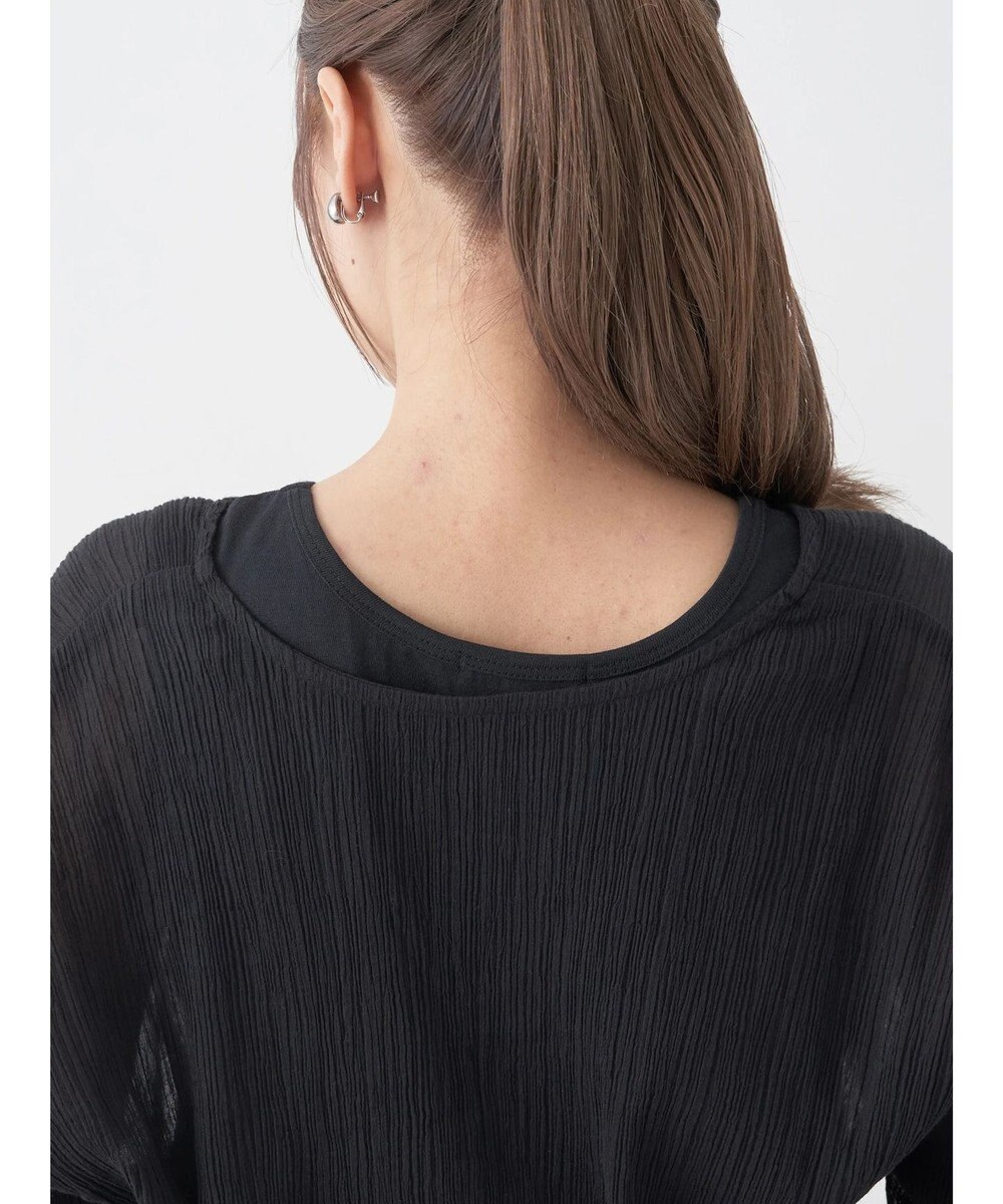 earth music&ecology ＳＥＴ２点クレープリボンブラウス＋インナー 