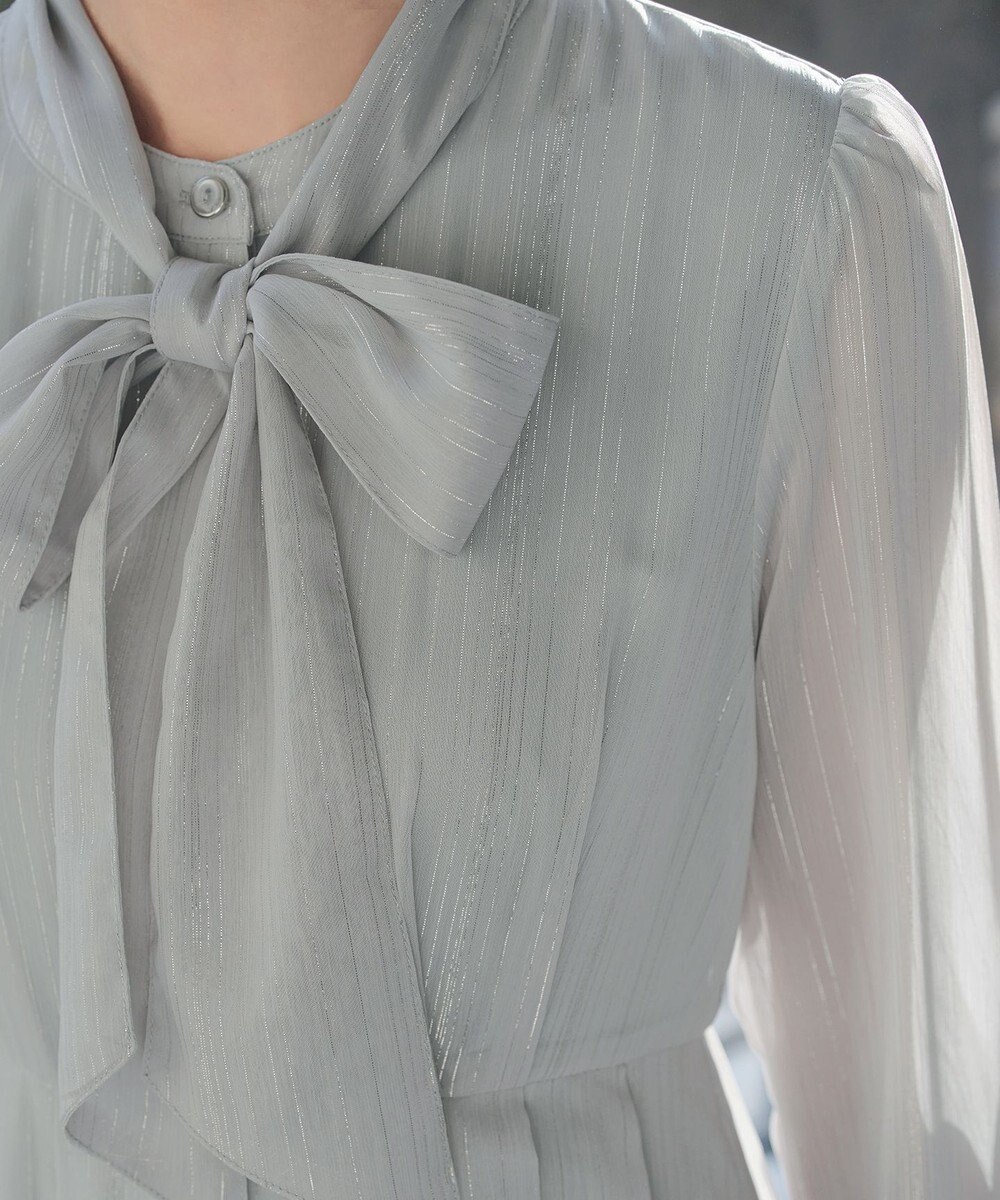 Tiaclasse L 【2WAY取り外しリボン付き】リボンタイラメシフォンワンピース 