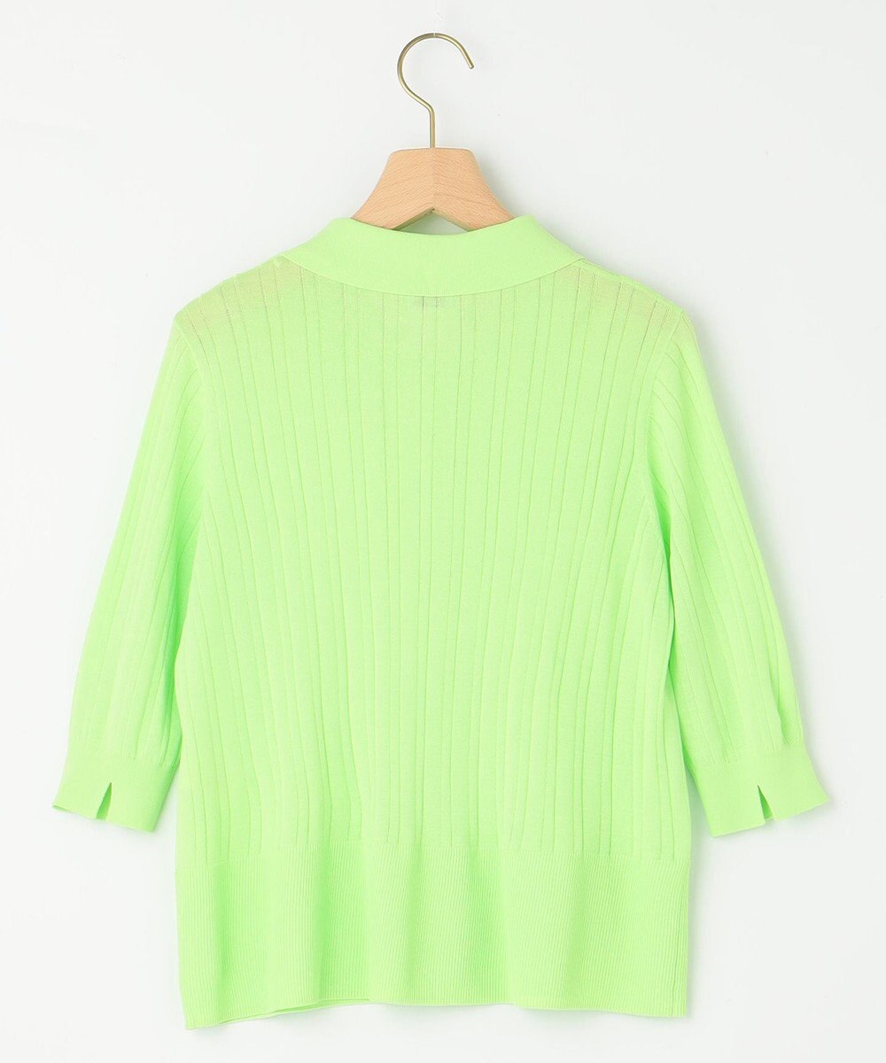 組曲 L 【WEB限定カラーあり】衿付きシアーニットポロ 