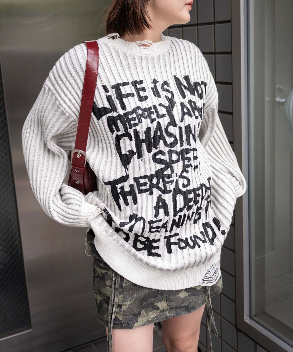 WEGO クラッシュリブBIGニットプルオーバー 