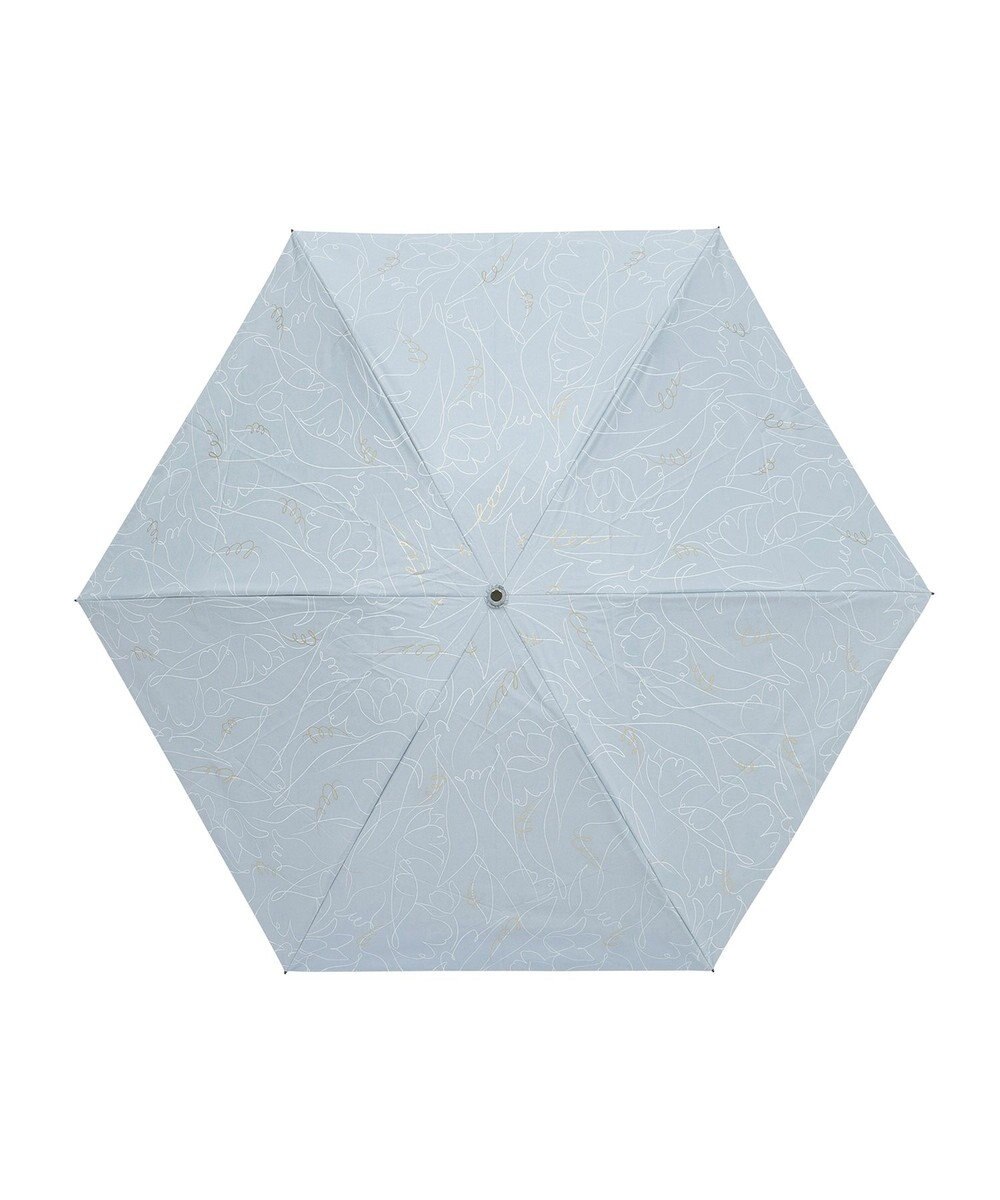 MOONBAT 【晴雨兼用/ 一級遮光/UV99％】フワクール (Fuwacool) 折りたたみ日傘 フワクールホワイト ラインフラワー 軽量 