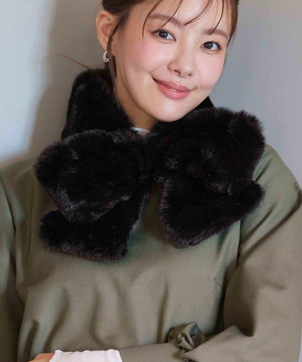 Tiaclasse リボン型ファーティペット 