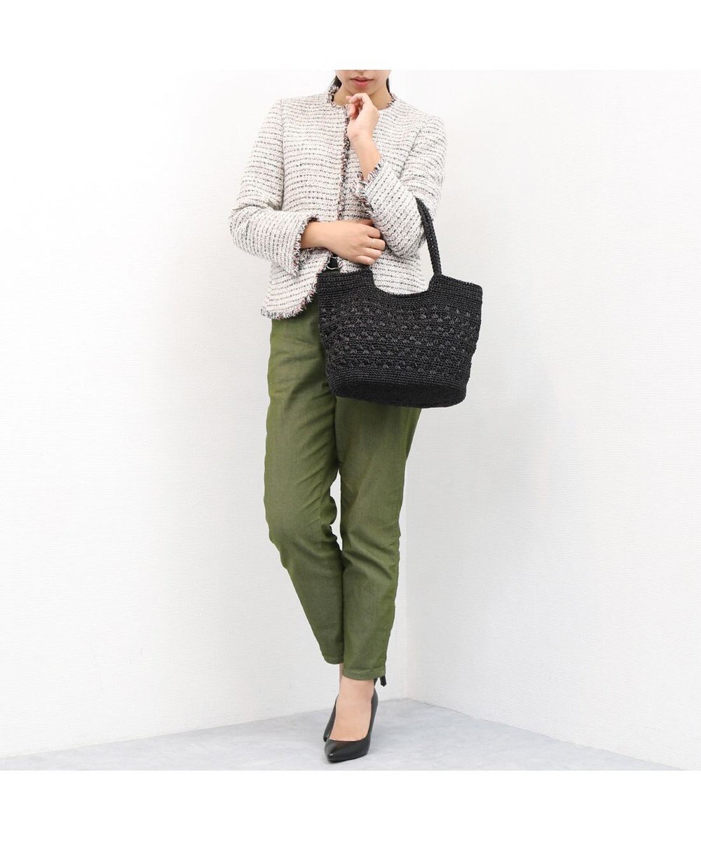 UNBILLION カシュカシュ cachecache / メタリックコード柄編みトートバッグ 