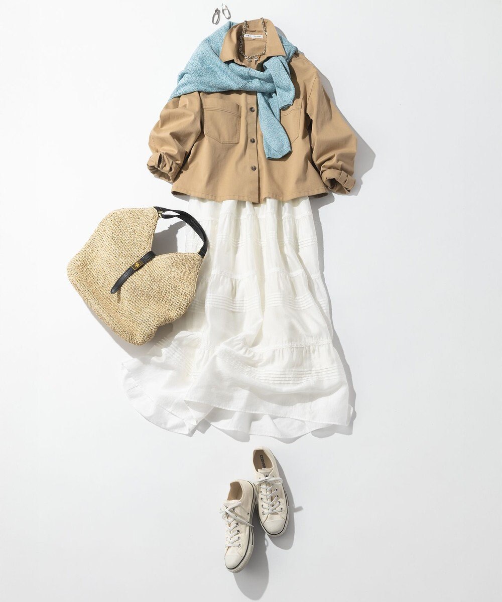 23区 L コットンギマムリネ チュニック ニット 