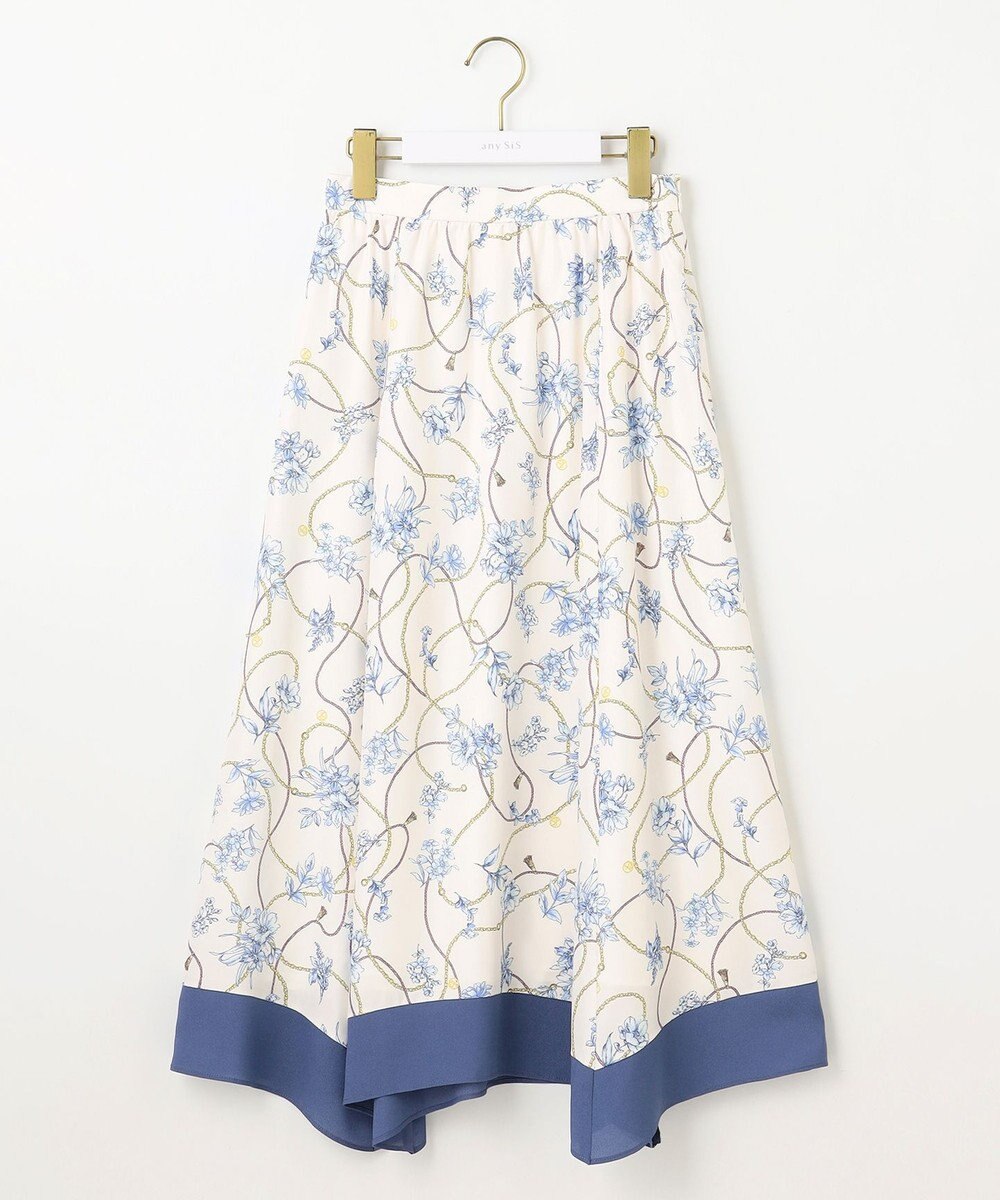 ANY SIS 【洗える】スカーフデザインプリント スカート 