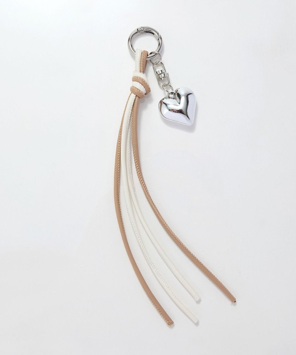 Phoebe ハートバイカラーレザーコードバッグチャーム 