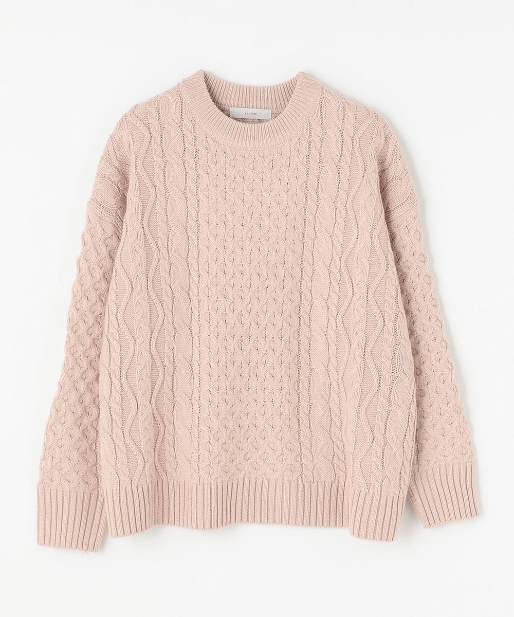 ANY L 【洗濯機可】ソフトタッチケーブルニット 