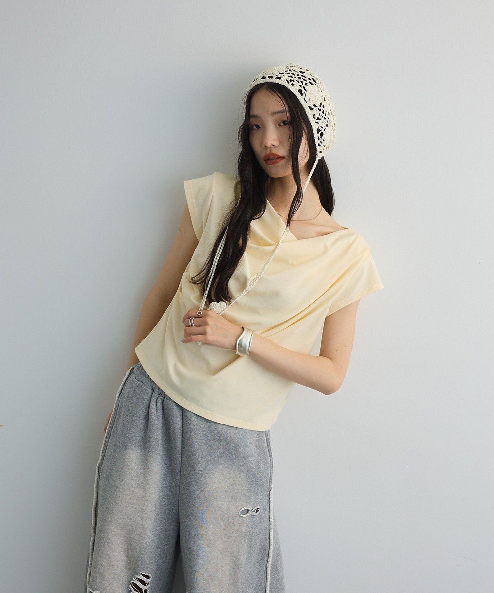 Green Parks ドレープオフショルフレンチ袖Ｔシャツ 