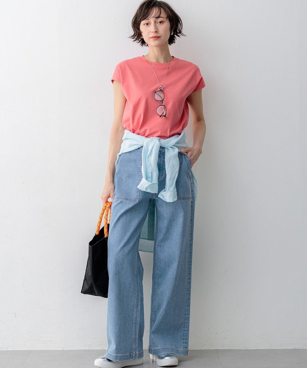 23区 S 【先行予約/WEB&一部店舗限定カラーあり】スビンハイツイスト フレンチスリーブ Tシャツ 