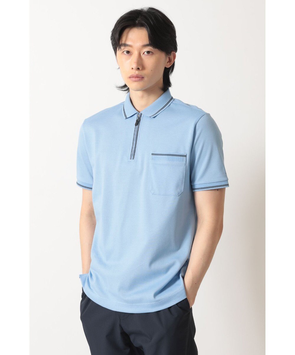 DAKS スーピマカノコ ラインジップアップポロ 