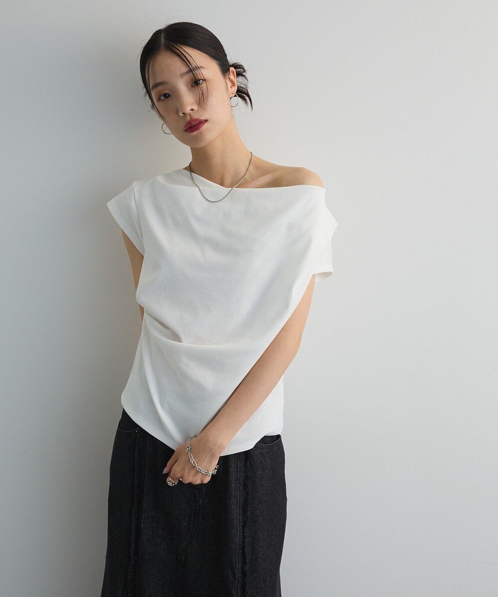 Green Parks ドレープオフショルフレンチ袖Ｔシャツ 