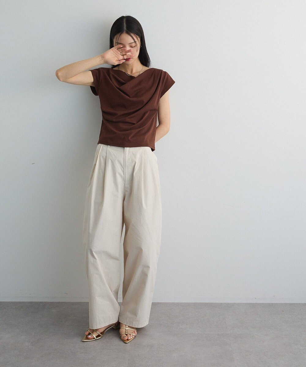 Green Parks ドレープオフショルフレンチ袖Ｔシャツ 