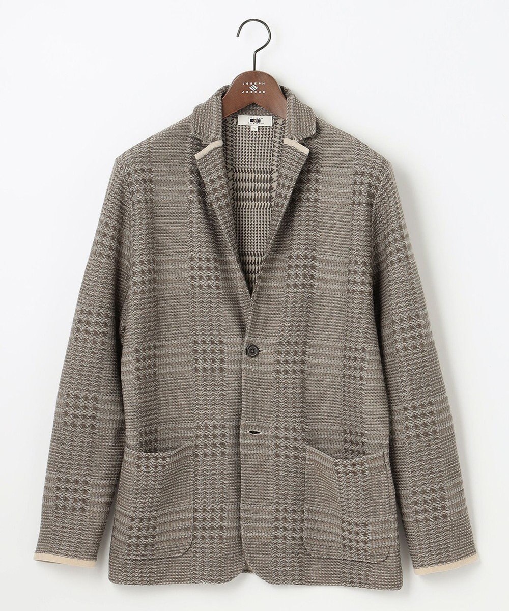 JOSEPH ABBOUD 【驚きの軽量ウール】KARLKARL チェック柄 ニットジャケット 
