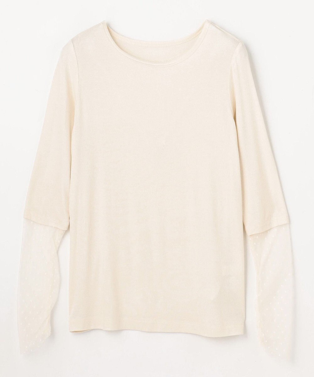 ANY 袖ドットチュールコンビインナー 