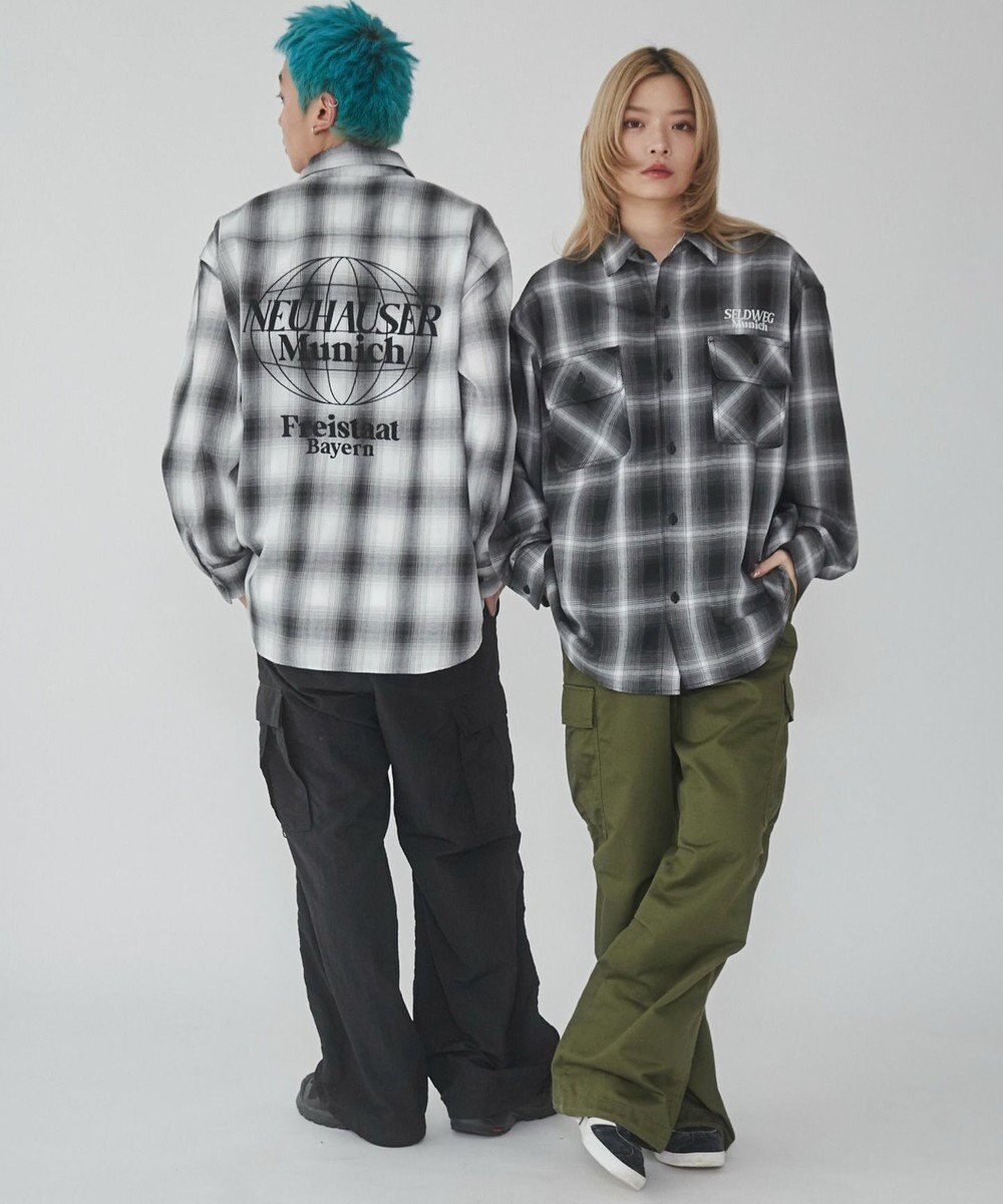 WEGO 【ユニセックス着用ITEM】グラフィックオンブレチェックシャツ（LS） 