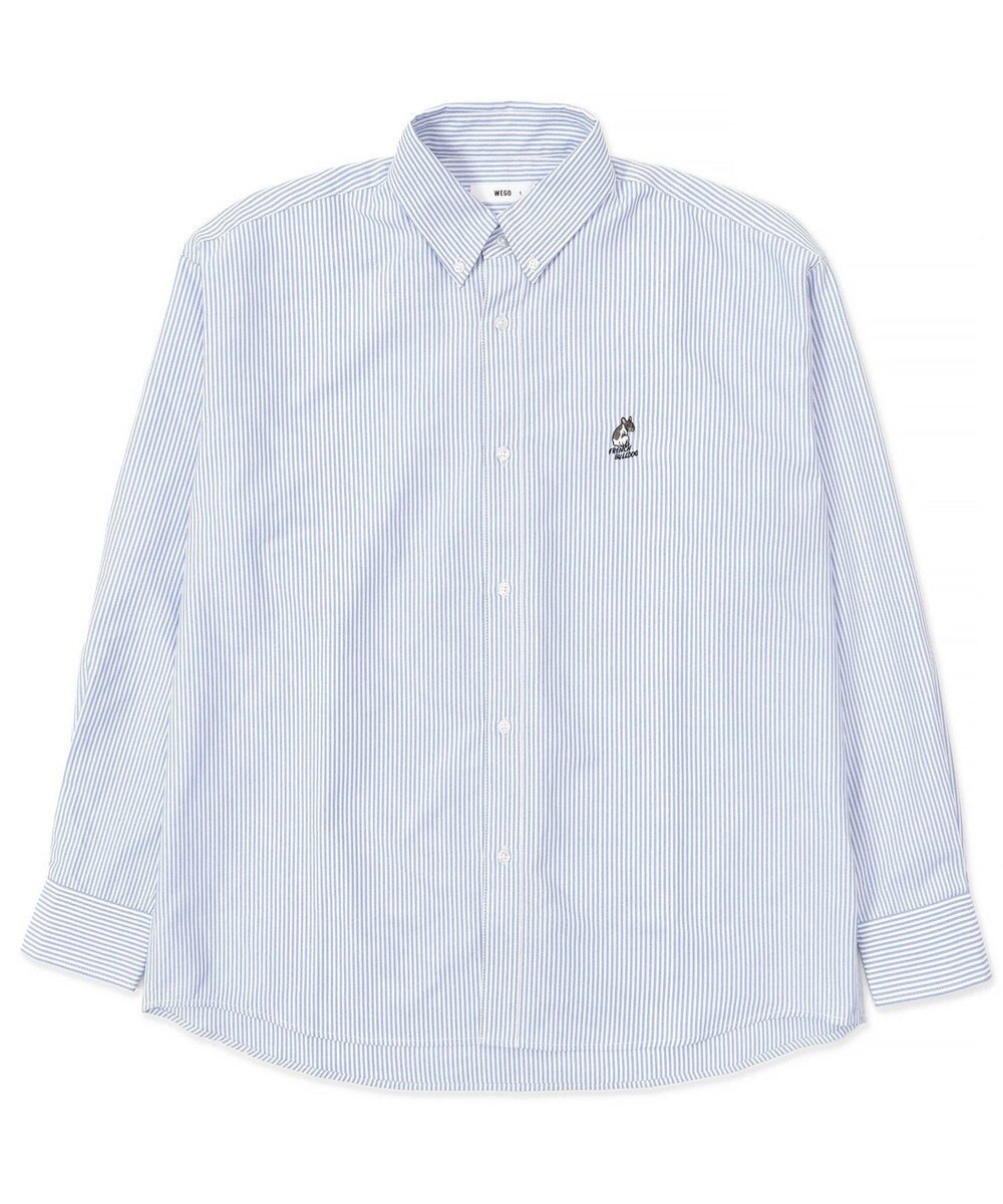 WEGO 【ユニセックス着用ITEM/MLサイズ展開】オックスフォードワンポイントシャツ（LS） 