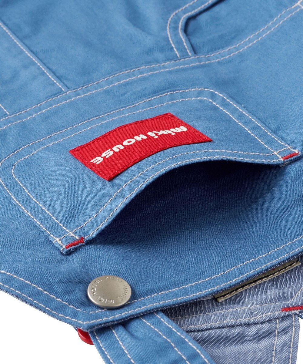 MIKI HOUSE HOT BISCUITS 【ミキハウス】【70-100cm】６分丈オーバーオール 