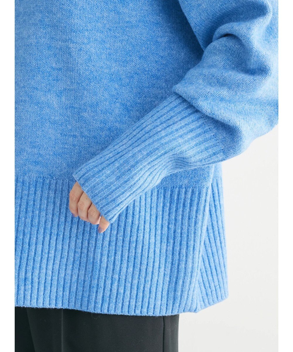 Green Parks ｆｕｗａっとメランジ袖リブ長めニットプルオーバー 