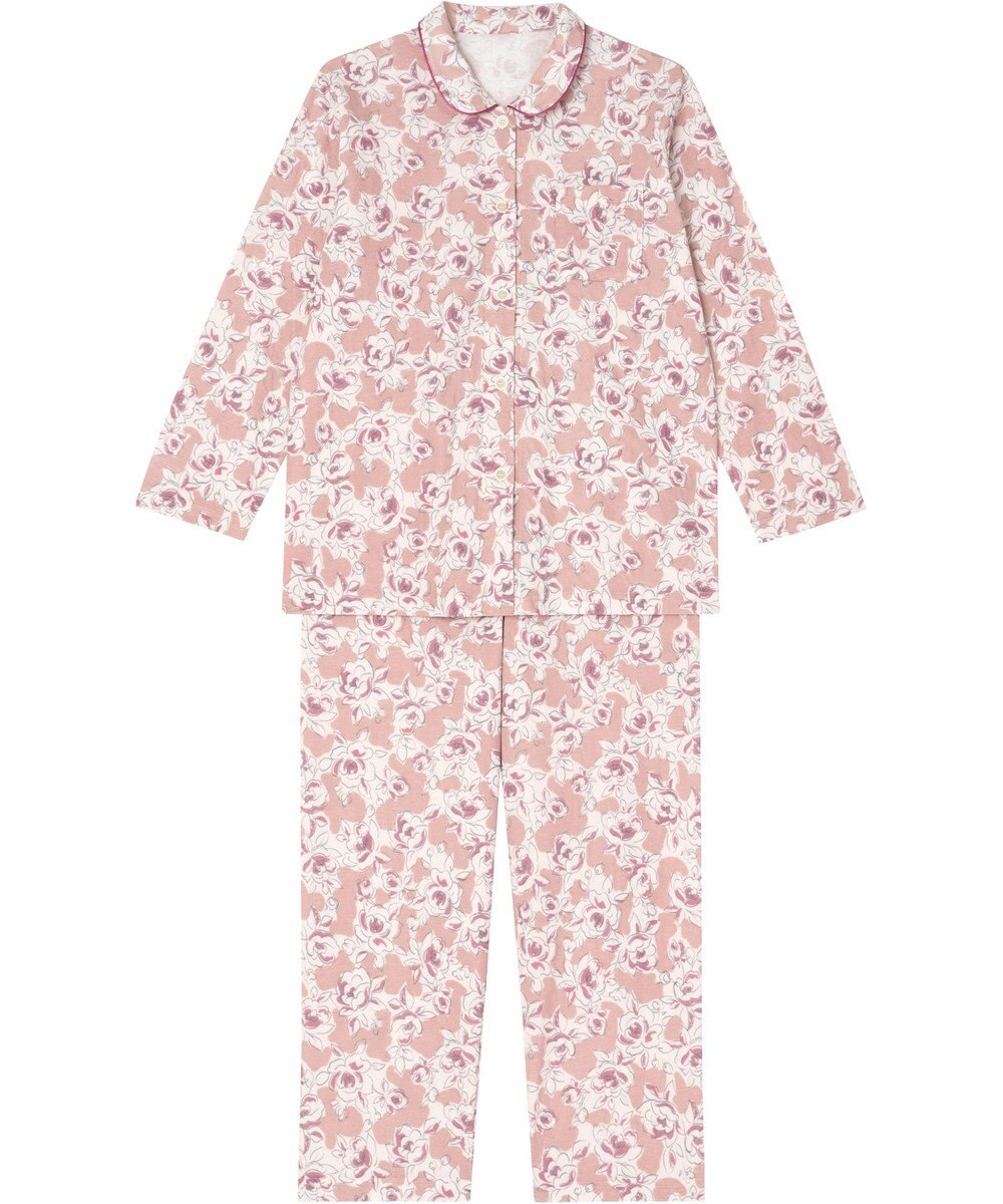 Wing パジャマ 長袖 長ズボン 綿100％(肌側) ふんわりやわらか素材 保温性 ゆったりシルエット シャツタイプ レディース EP5067 ウイング／ワコール 