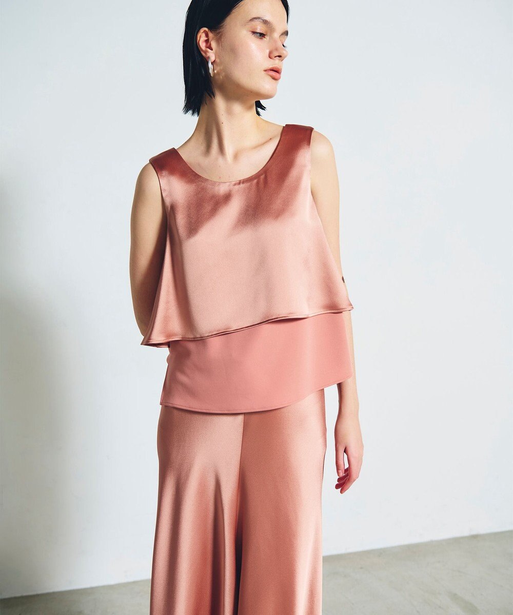 GRACE CONTINENTAL バックコンシャスサテンノースリーブ 