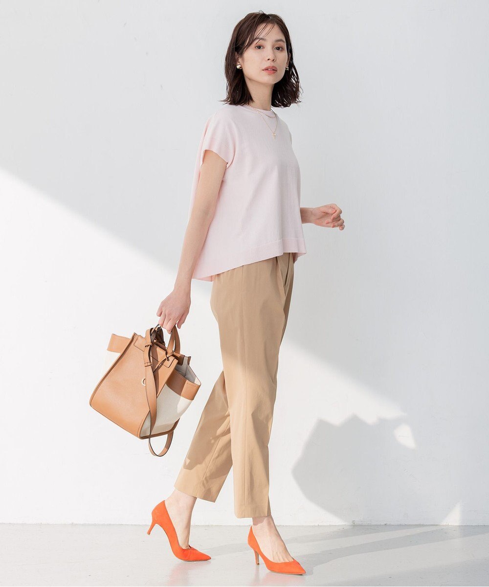 組曲 【ストレッチ・イージーケア】ハイウエストチノ パンツ 