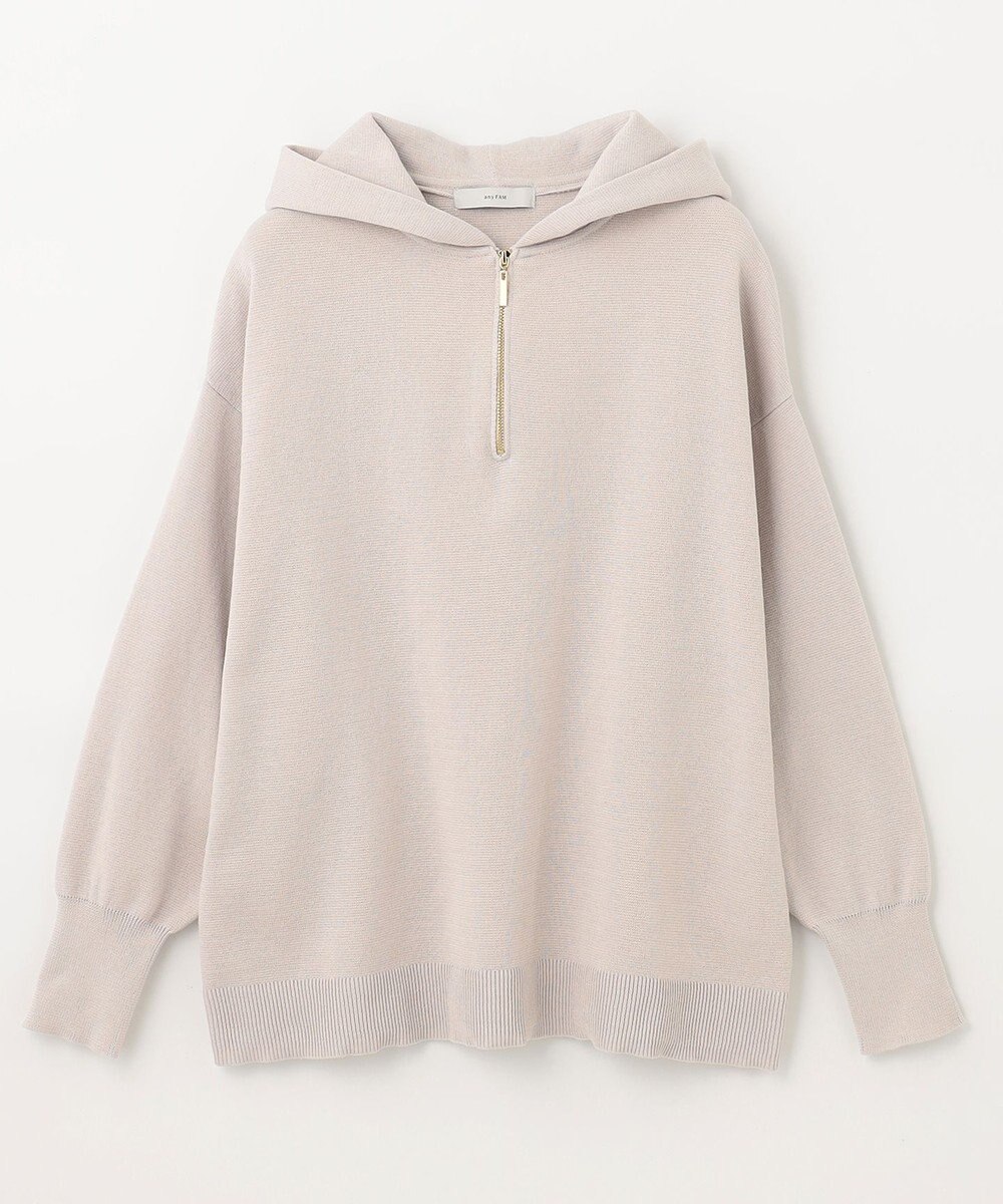 ANY 【洗濯機可】ハーフジップアップ ニットフーディ 