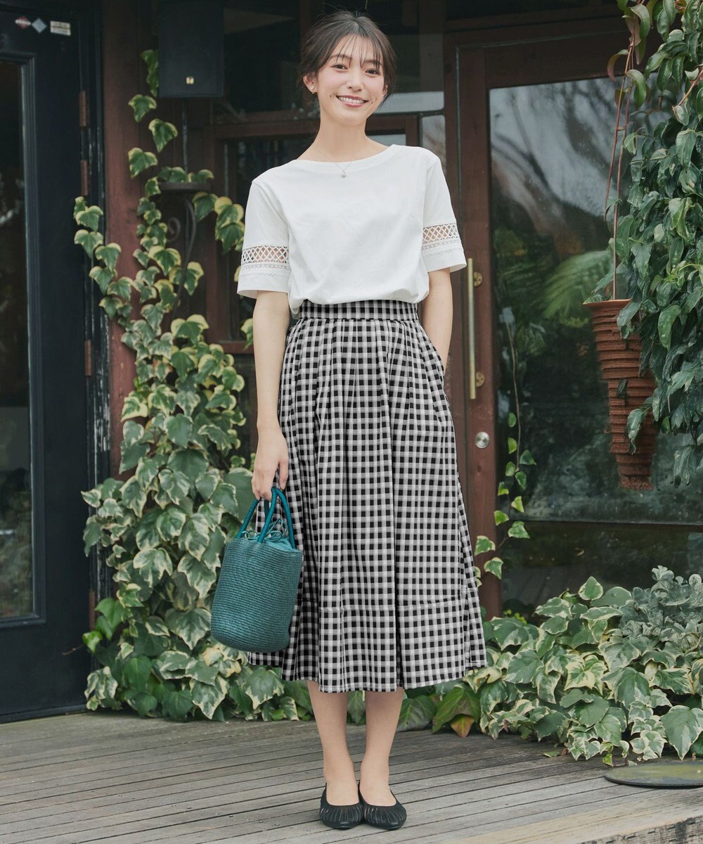 Tiaclasse 【新色追加・選べる丈】麻調タックフレアスカート 