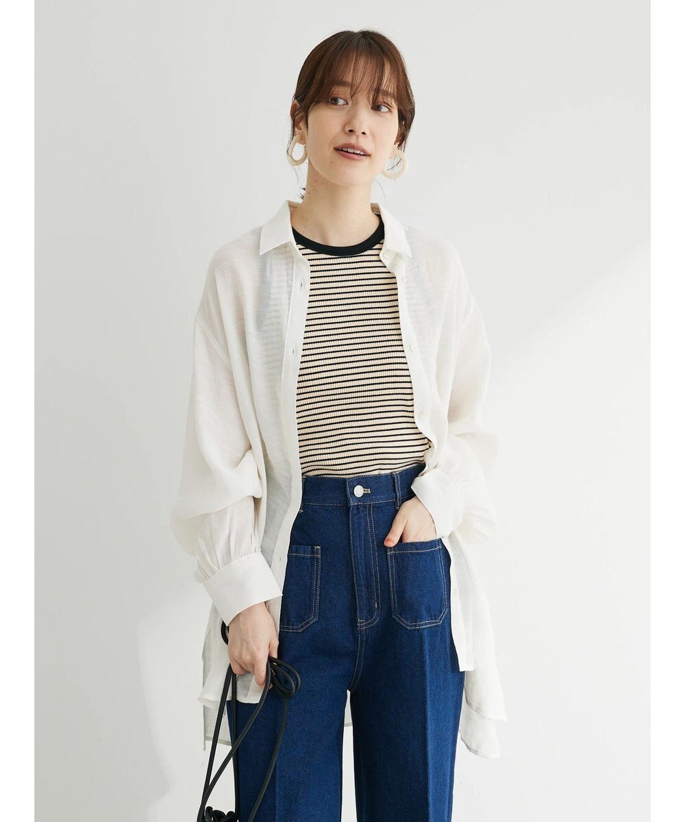 Green Parks ジャガードシアーシャツ 