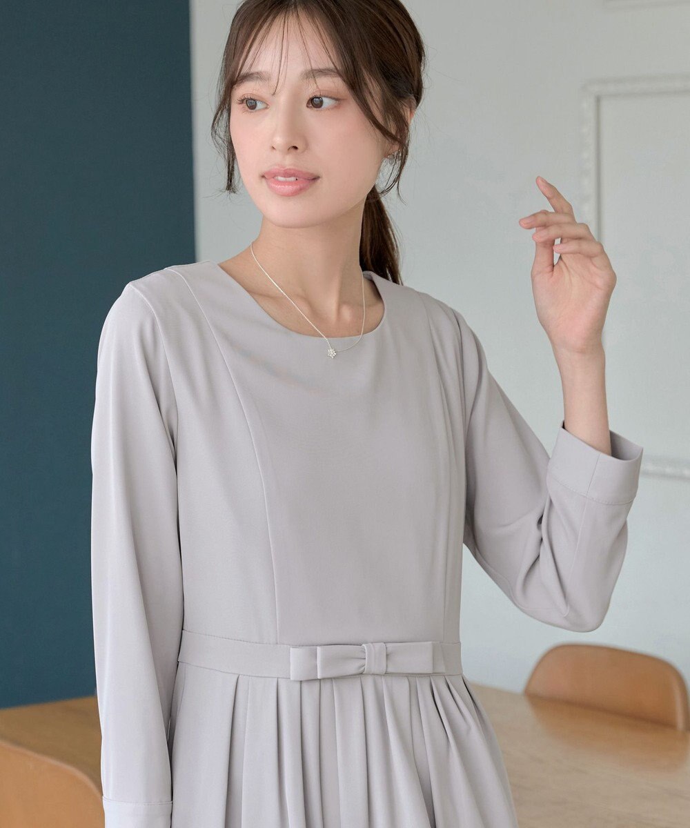 Tiaclasse L 【セレモニー・新色追加】リボンベルトフレアワンピース 