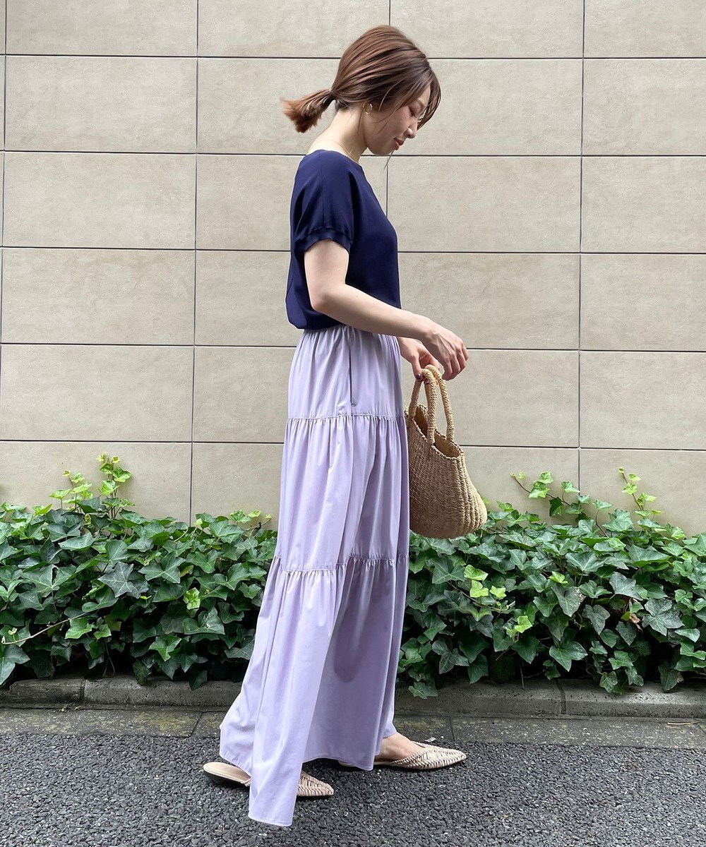 UNFILO 【撥水/UVケア/接触冷感】シャカ楽ストレッチ ティアードスカート 