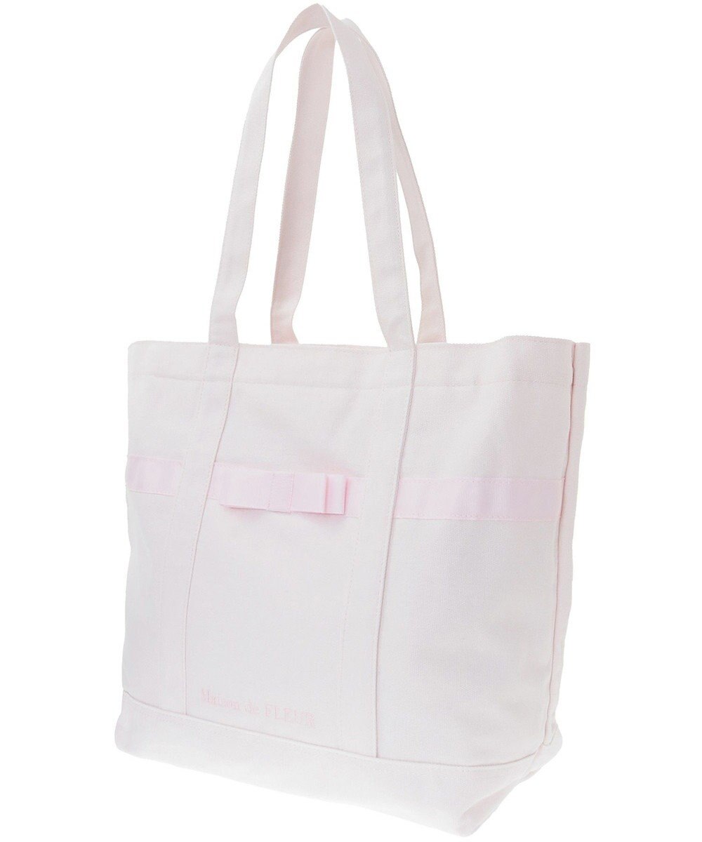Maison de FLEUR ピンクマニアマルチポケット帆布トートMバッグ 
