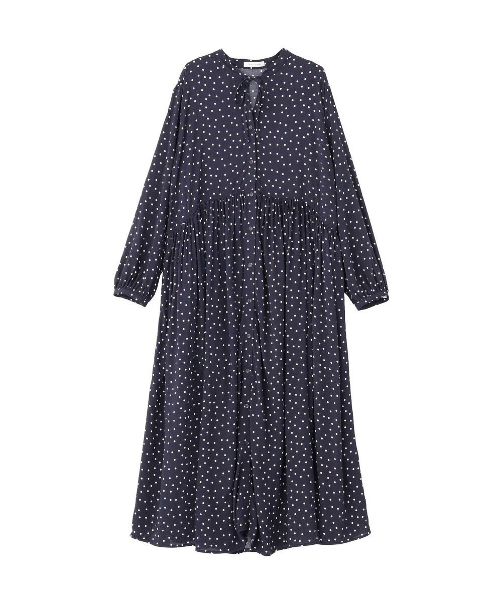 Green Parks スキッパーギャザーワンピース 