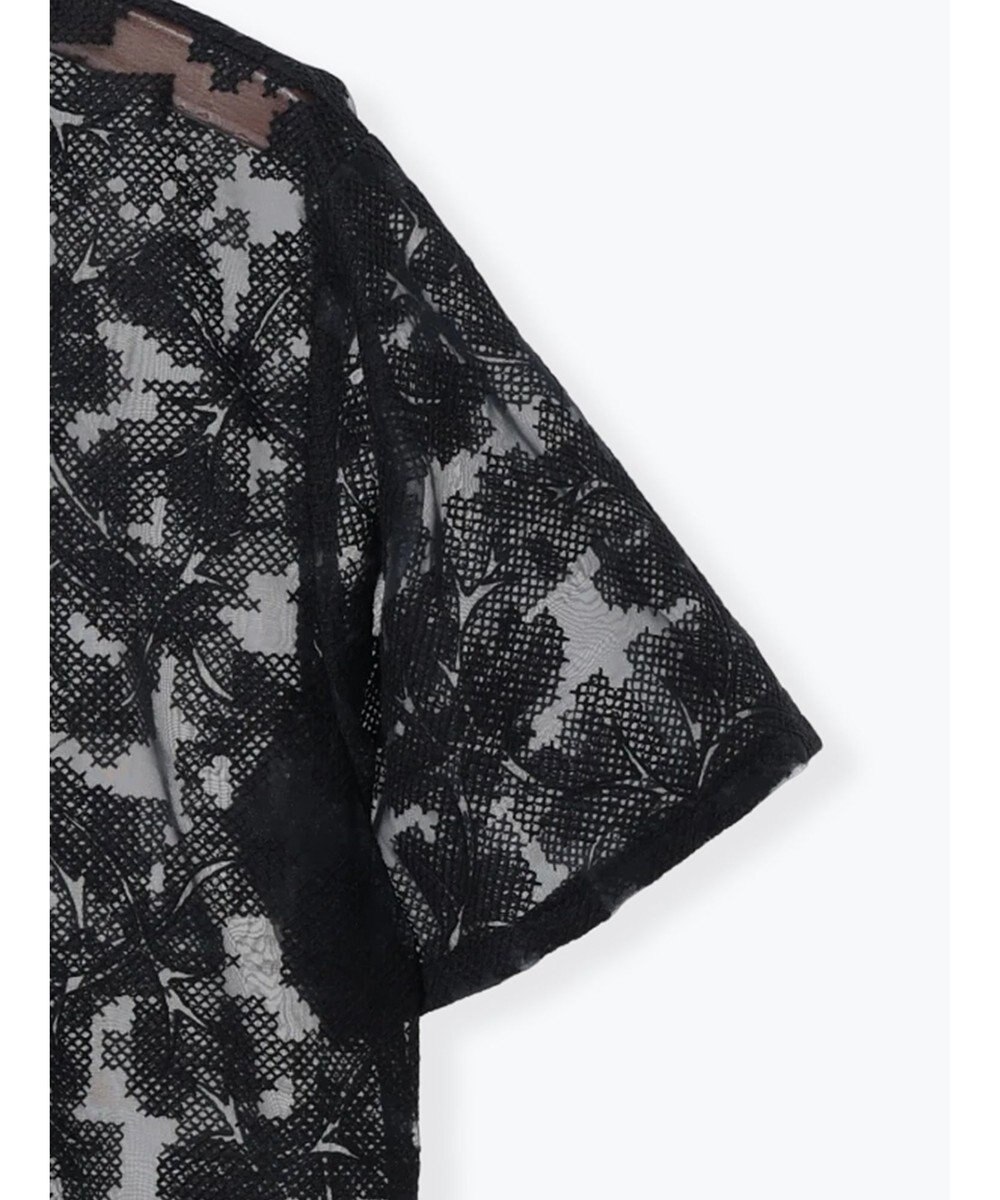 Te chichi オーガンジー刺繍ハーフスリーブシャツ 