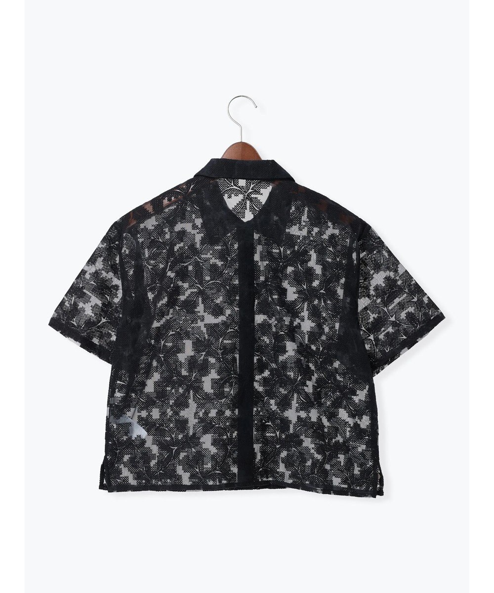 Te chichi オーガンジー刺繍ハーフスリーブシャツ 