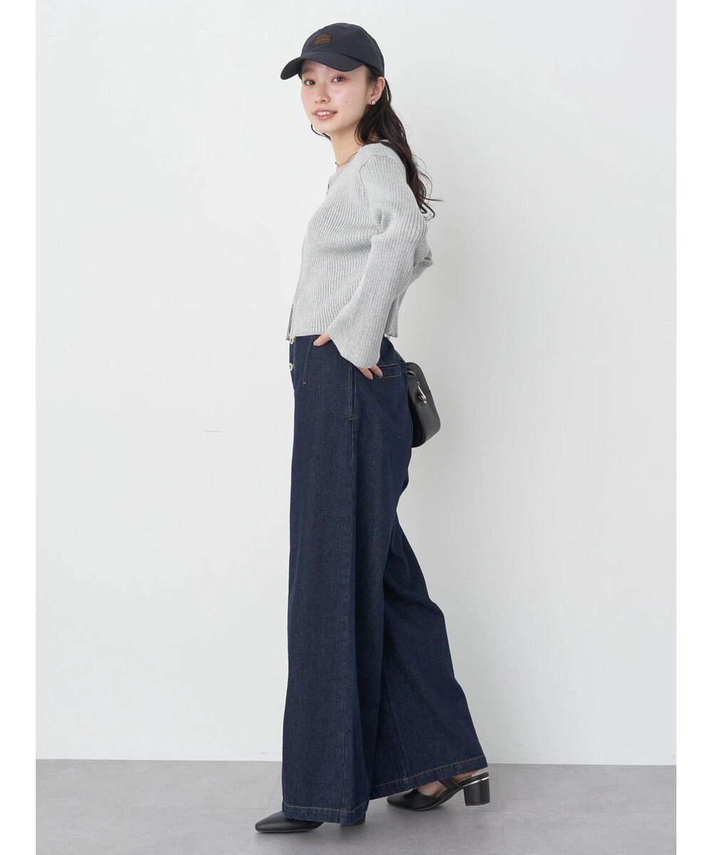 earth music&ecology ボタンフライワイドデニムパンツ 