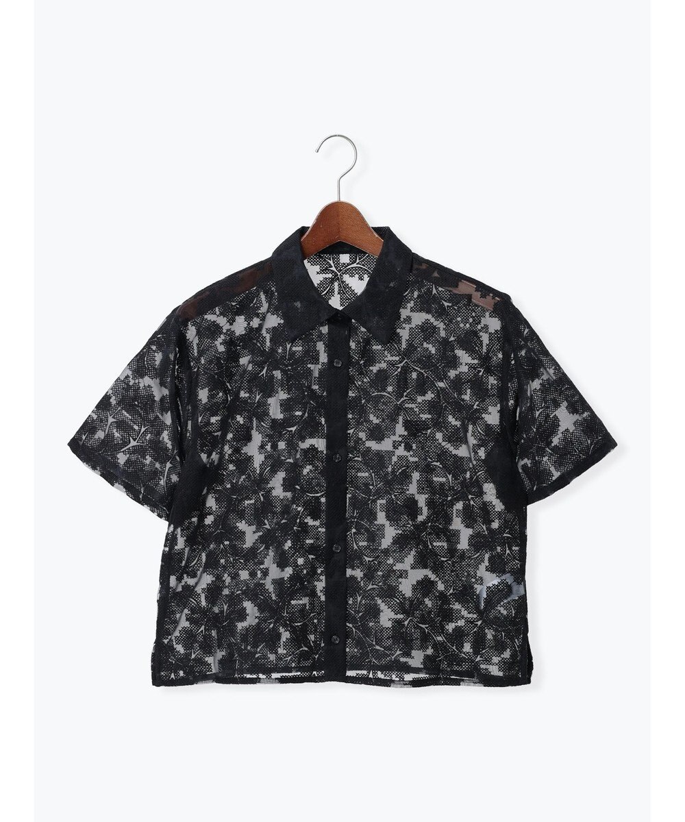 Te chichi オーガンジー刺繍ハーフスリーブシャツ 