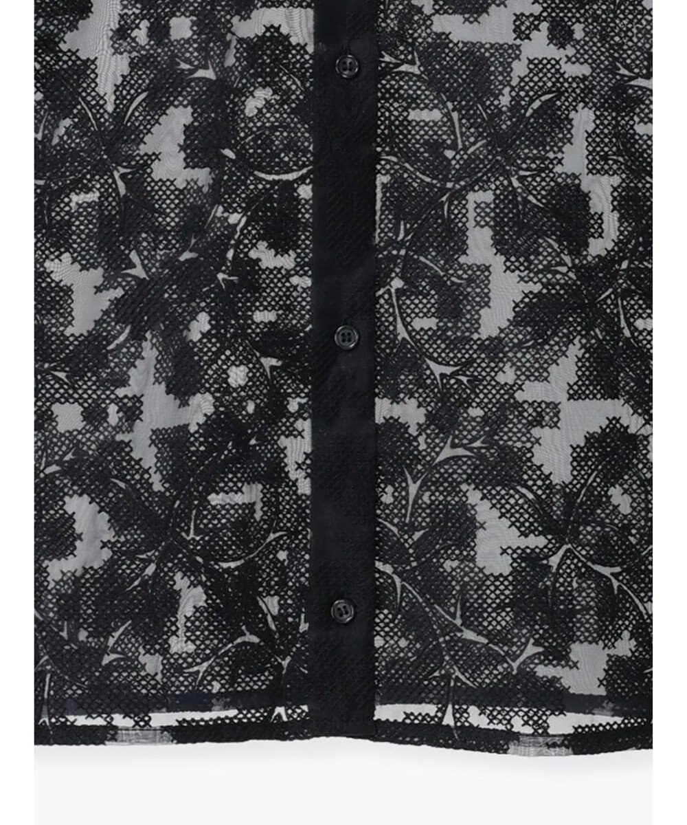 Te chichi オーガンジー刺繍ハーフスリーブシャツ 