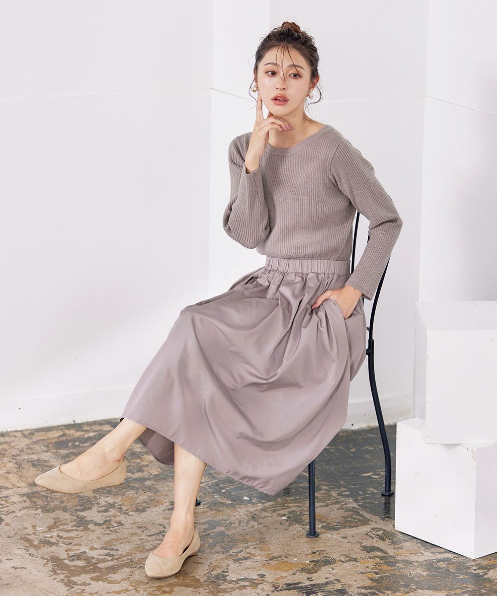 Tiaclasse 【洗える】タフタスカートドッキングワンピース 