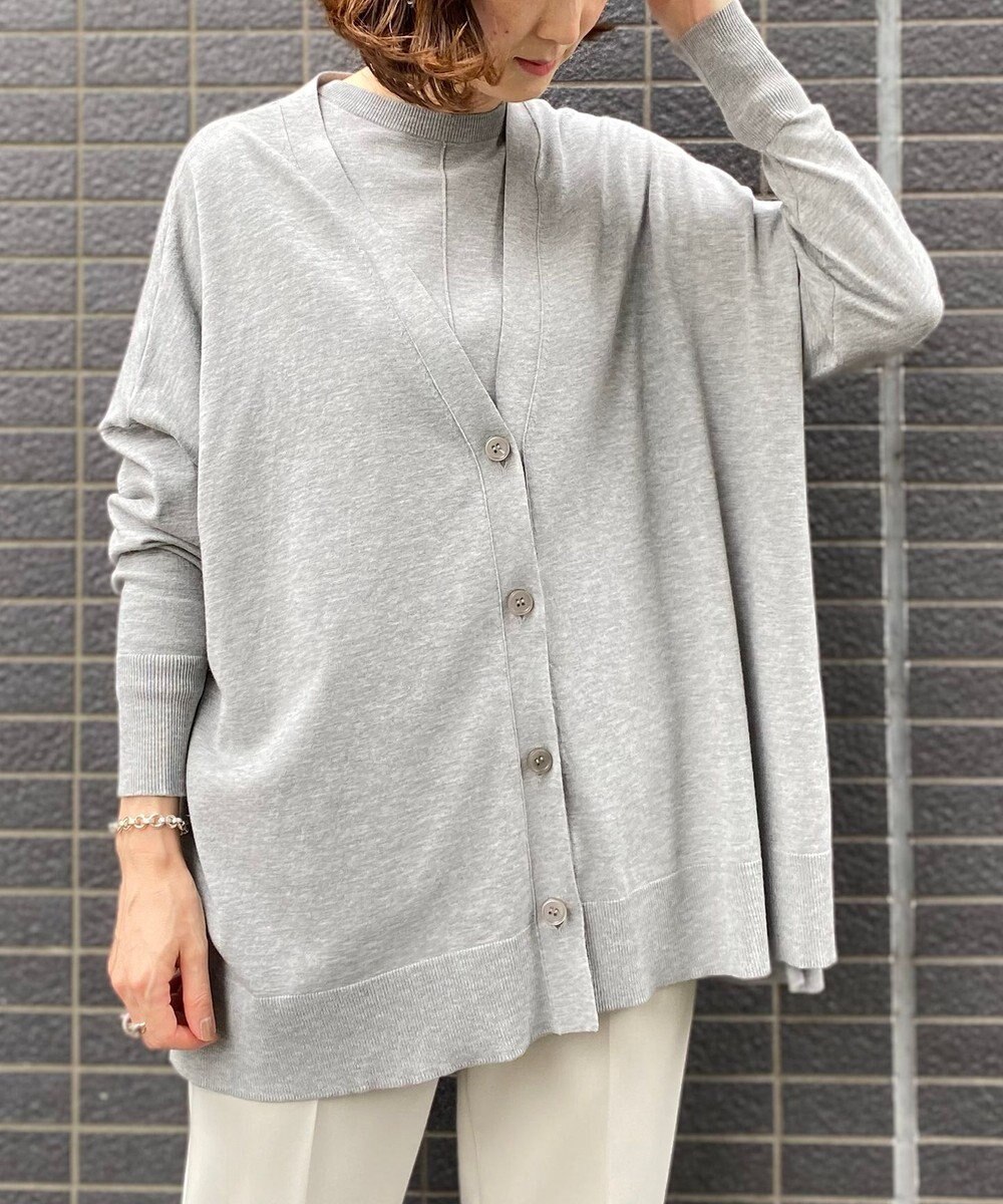 UNFILO スタイルアップニット カーディガン 