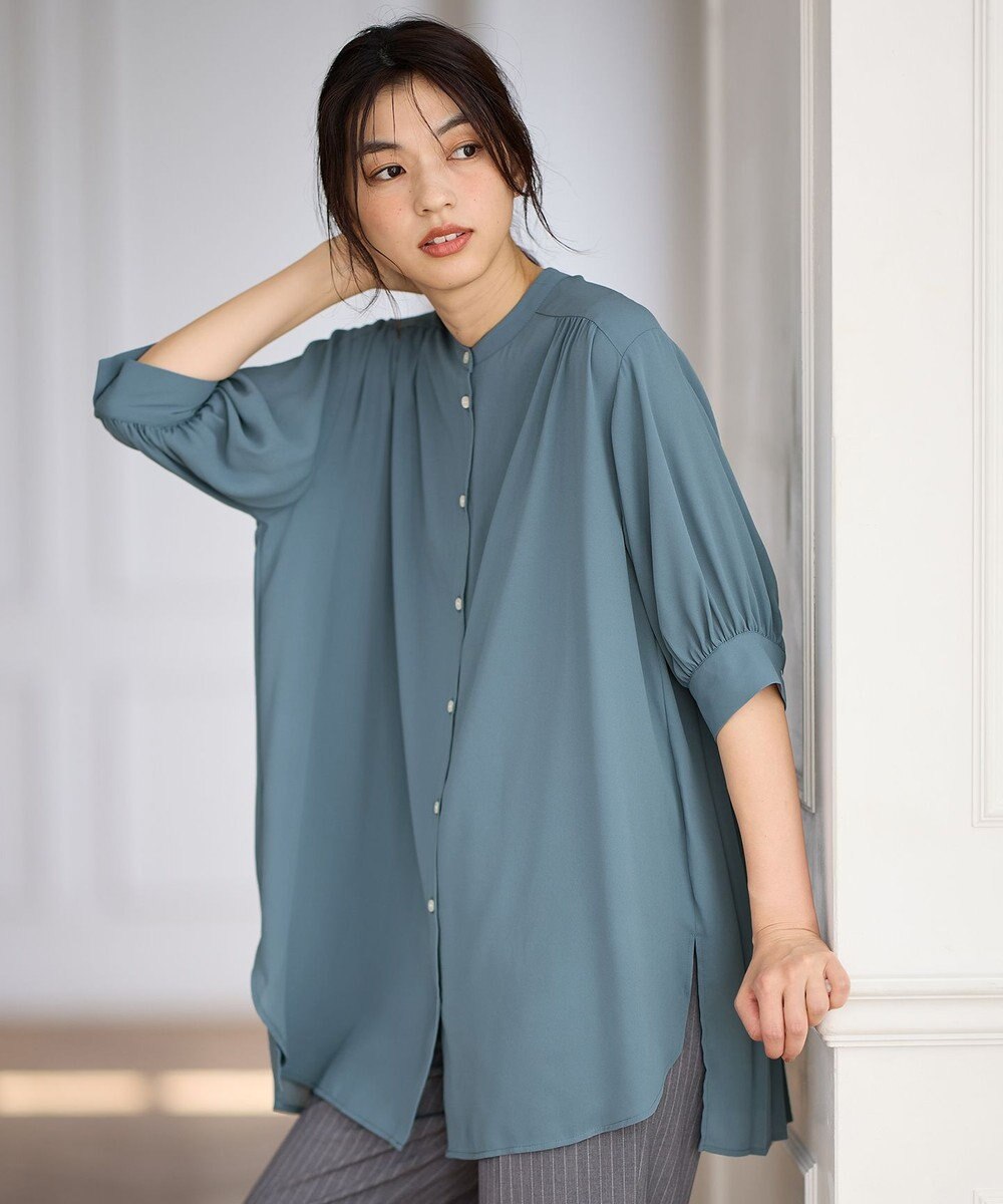 ANY L 【洗濯機可】バックプリーツシャツ 