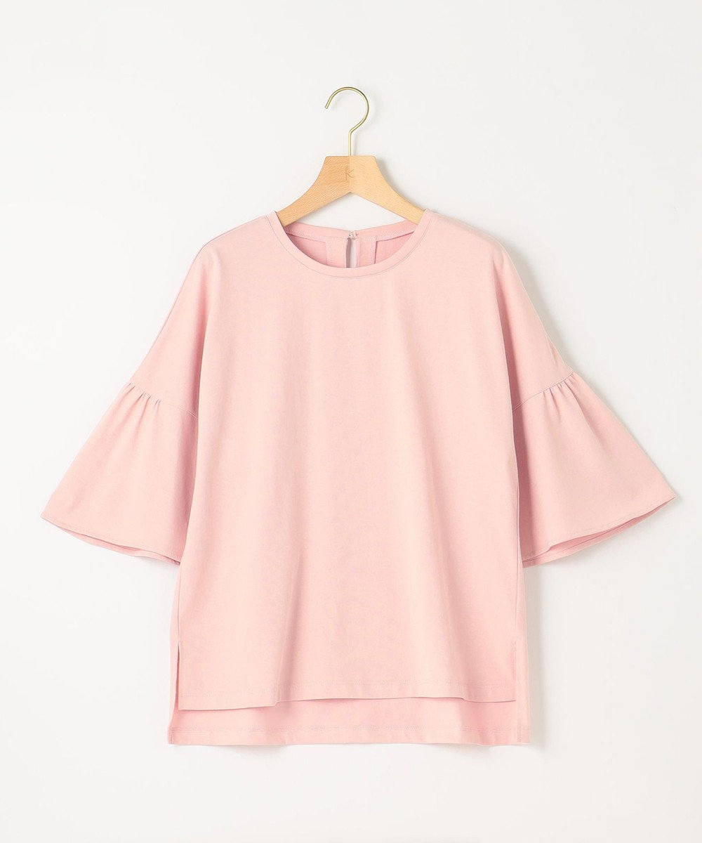 組曲 【汗ジミ防止・撥水】GIZAプレーティング天竺 袖フレア Tシャツ 