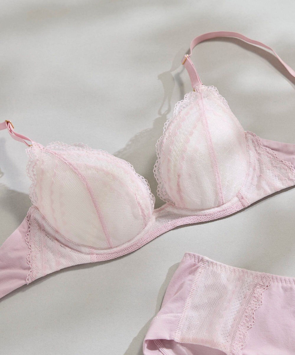 une nana cool リニューアル【綿混】ビタードットコットン 3/4カップブラ 