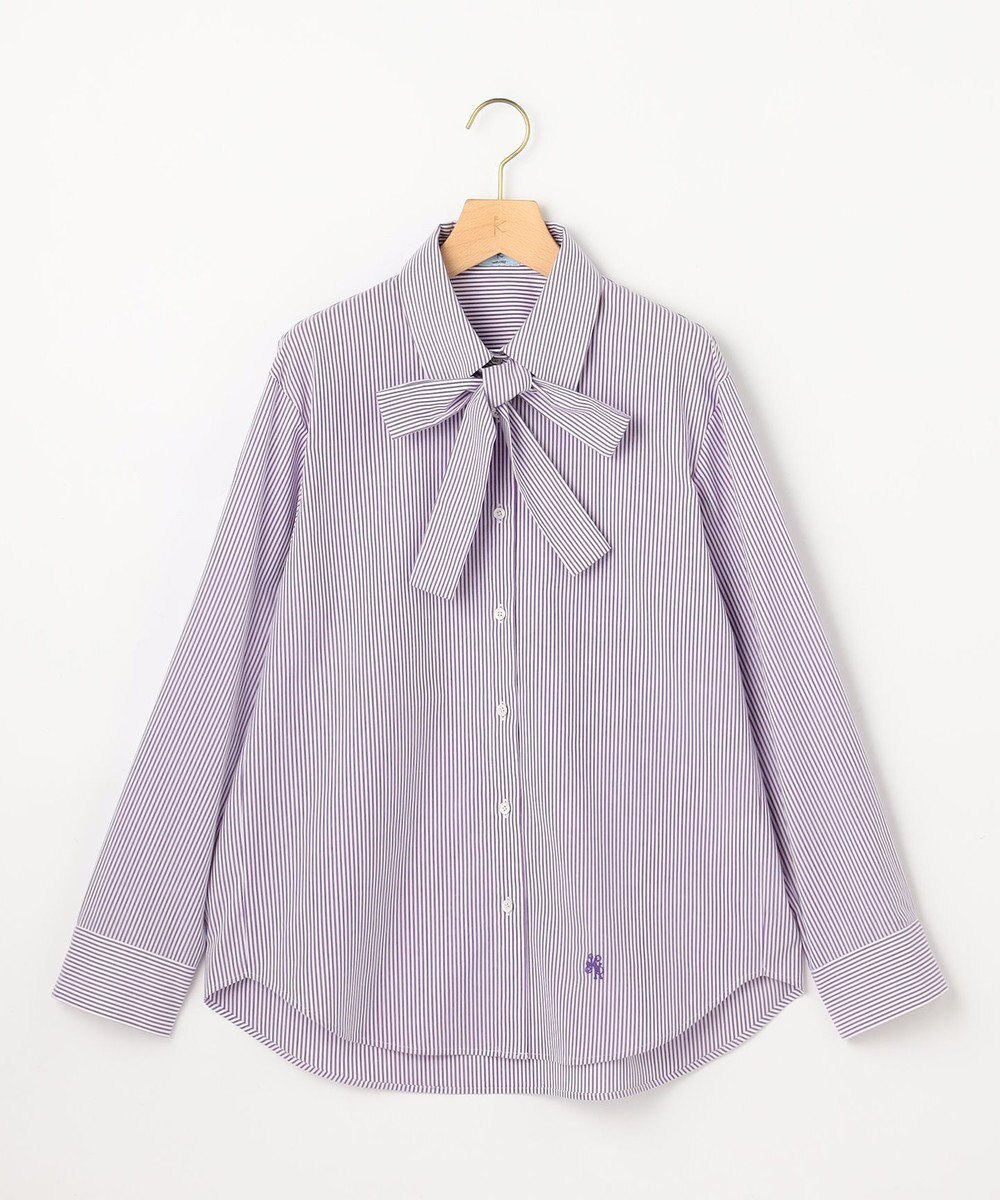 組曲 S 【加藤ローサさん着用】コットンタッチシャーティングボウタイ付き シャツ 