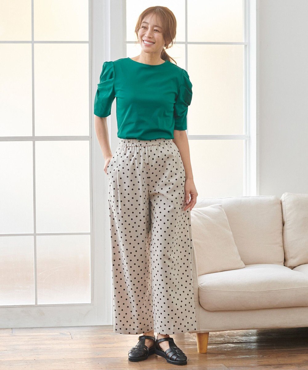 ANY シルケットスムース ツイストタックスリーブトップス 