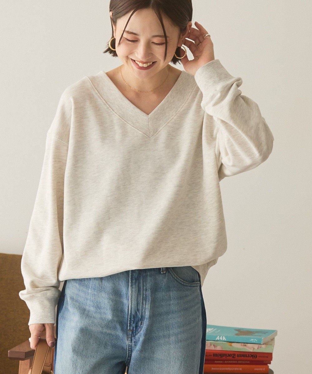 AMERICAN HOLIC Vネックワンポイントロゴスウェットプルオーバー 