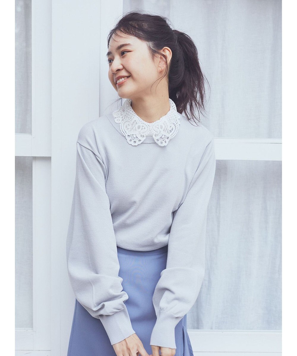 earth music&ecology 襟付きニットプルオーバー 